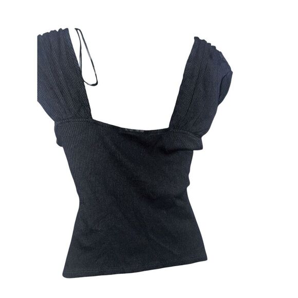 BEAUTIFUL WOMEN Anthropologie- black sleeveless top with ruffles GOOD CONDITION - Picture 5 of 8